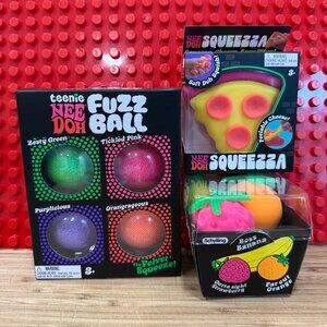 NEW! NEEDOH trio: TEENIE FUZZ BALL PACK, SQUEEZZA, GROOVY FRUIT